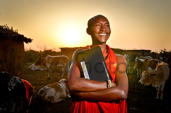 Masai Warrior in Village, Masai Mara Reserve
