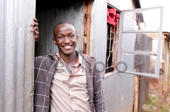 Samuel at his home on the outskirts of Nairobi