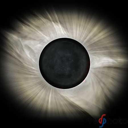 Totality - Complete Corona Emphasis Maximum Dynamic Range with Earthglow-illuminated Lunar Disk-2