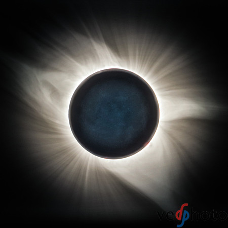 Totality - Outer Corona Emphasis High Dynamic Range and Earthglow-illuminated Lunar Disk-2
