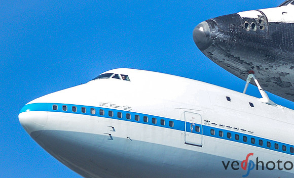 Space Shuttle Endeavour Flyover Pilot Closeup